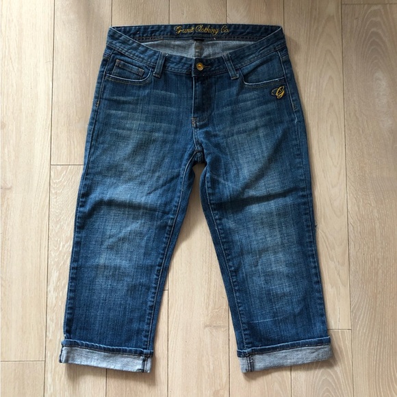 G Unit Y2K Logo Embroidered Capris Jeans - Picture 2 of 12